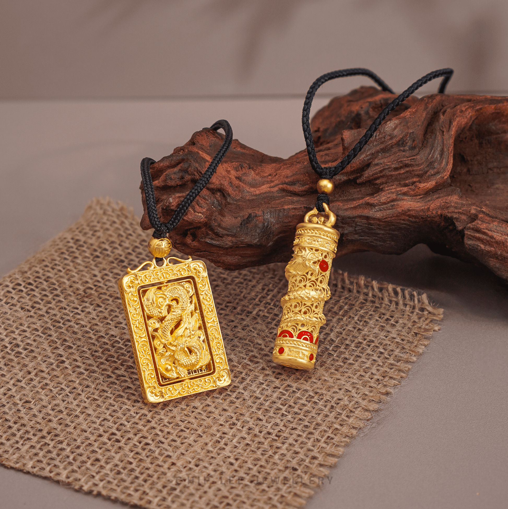 999 Pure Gold Gu Fa Jin Necklaces