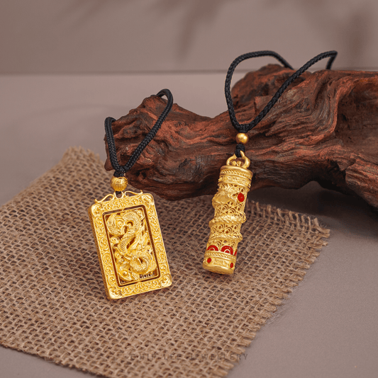999 Pure Gold Gu Fa Jin Necklaces