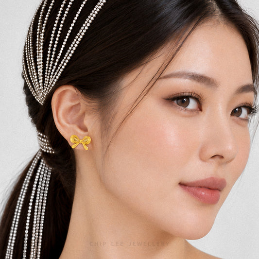 999 Pure Gold Kurdele Studs