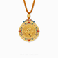 999 Pure Gold Lotus Bloom Necklace in a matte Gu Fa Jin finish featuring a handcrafted, detailed lotus flower pendant design.