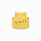 A gold house-shaped charm with the text 'I [heart] U' embossed on the front, displayed on a clean white background with a subtle shadow.