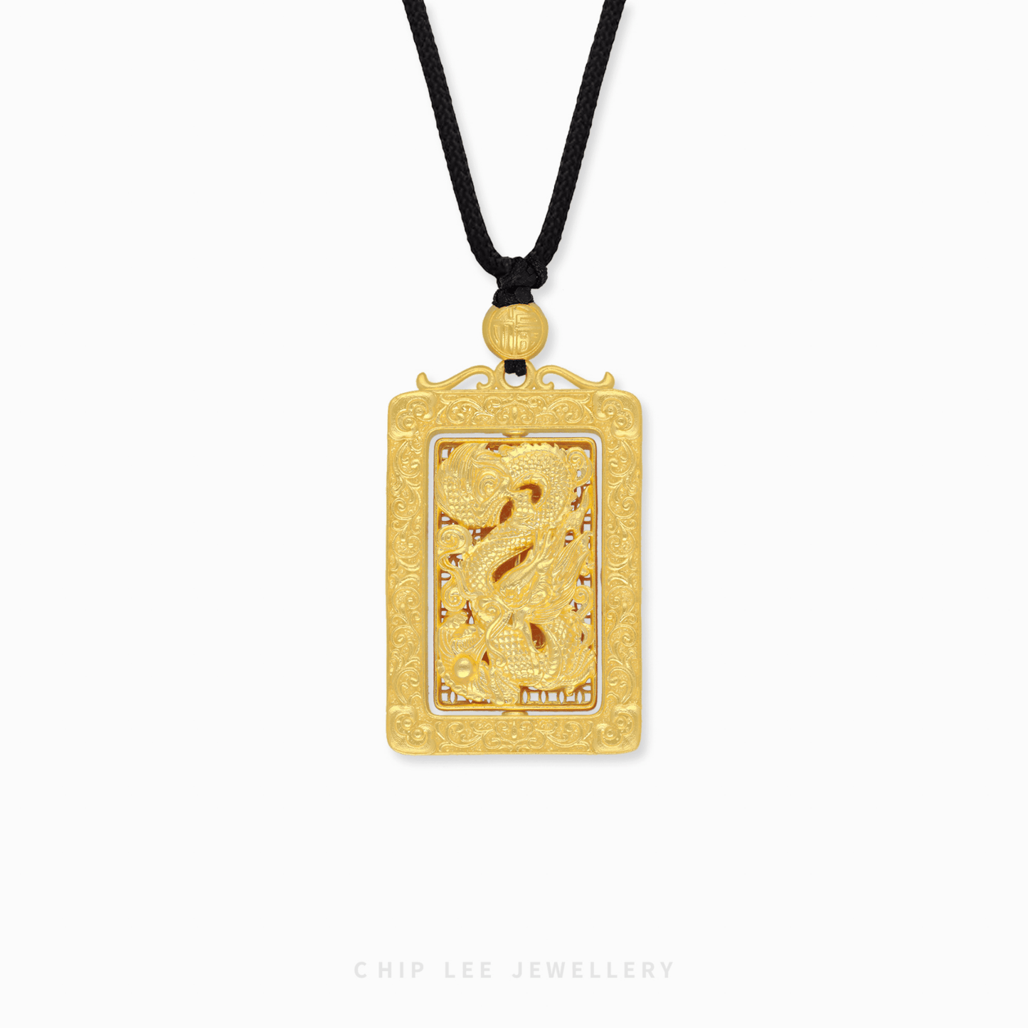 999 Pure Gold Majestic Dragon Rotatable Pendant