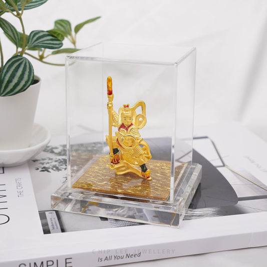 999 Pure Gold "Ne Zha" Figurine by Chip Lee Jewellery, 24K gold, symbol of courage and protection, intricately designed collectible piece.