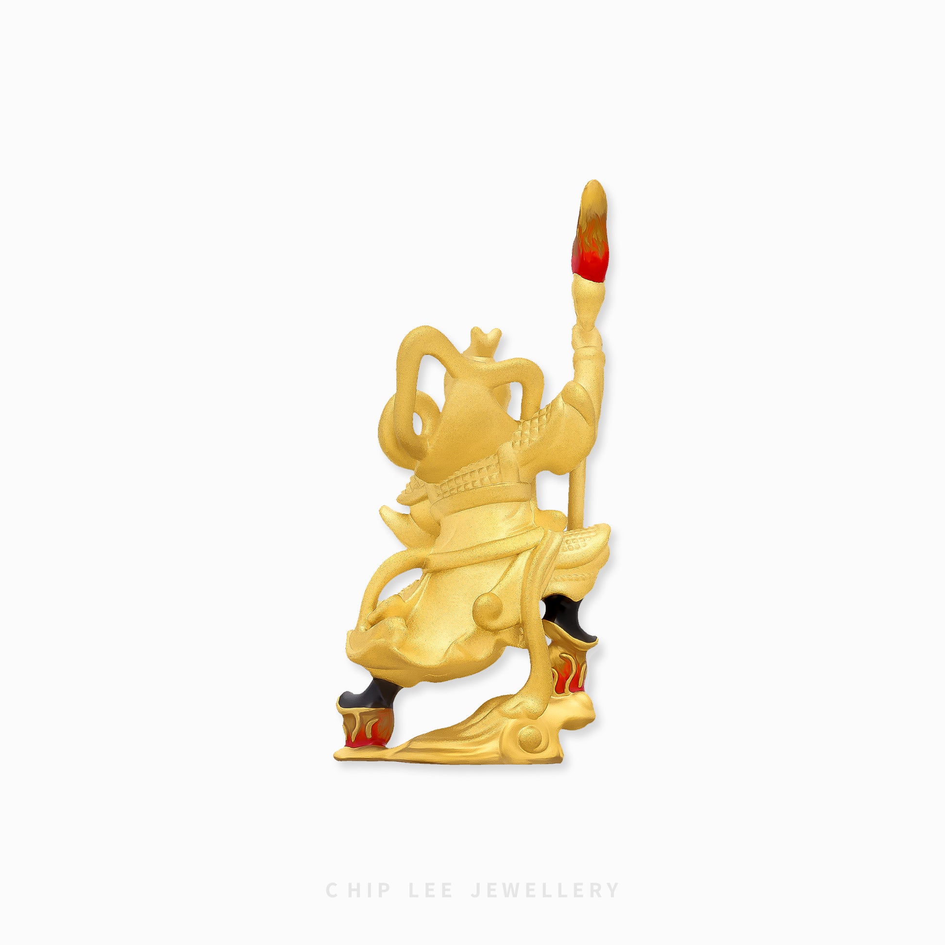 999 Pure Gold "Ne Zha" Figurine by Chip Lee Jewellery, 24K gold, symbol of courage and protection, intricately designed collectible piece.