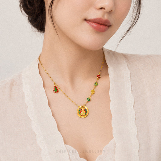 999 Pure Gold Peace and Joy (平安喜乐) Necklace