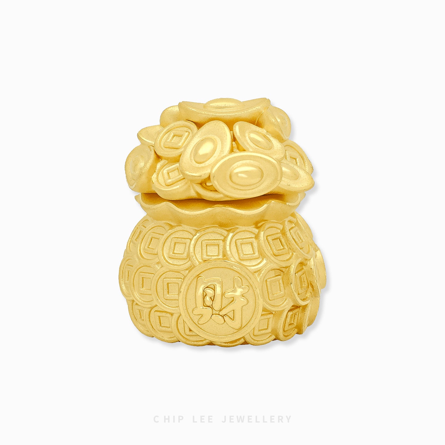 999 Pure Gold Prosperity Wealth Pot Figurine by Chip Lee Jewellery, 24K gold, symbol of abundance and prosperity décor