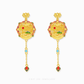 999 Pure Gold Prosperous Peaks Gu Fa Jin Earrings featuring traditional Chinese designs and and ancient craftsmanship.