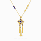 999 Pure Gold Qing Hua Blossom Gu Fa Jin Necklace, inspired by traditional Qing Hua porcelain.
