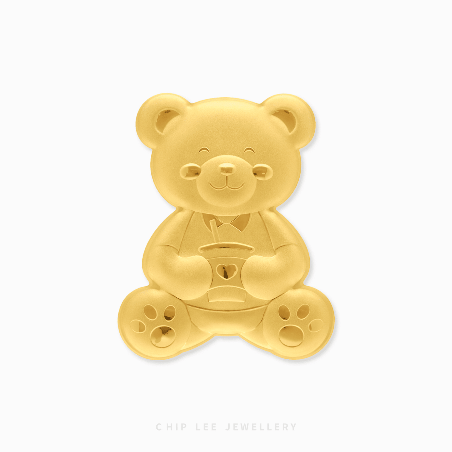 Detailed 999 Pure Gold Teddy Bear figurine featuring a high-polish 24k finish, perfect for luxury gifting and investment.