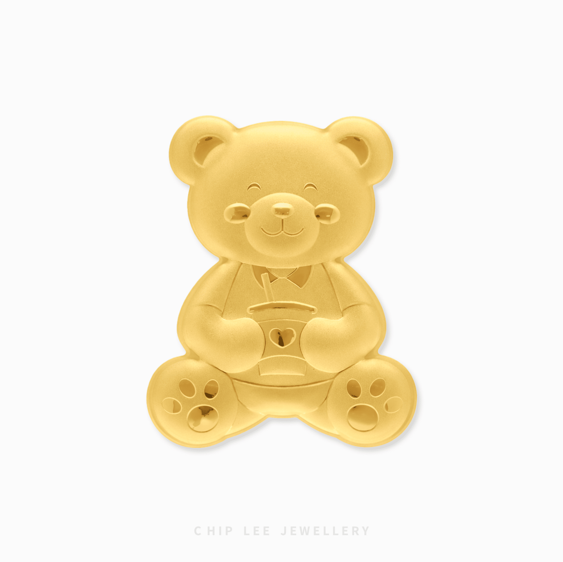Detailed 999 Pure Gold Teddy Bear figurine featuring a high-polish 24k finish, perfect for luxury gifting and investment.