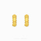 A pair of gold hoop earrings with a textured, wrapped design, displayed on a clean white background with the brand name 'CHIP LEE JEWELLERY' printed at the bottom.