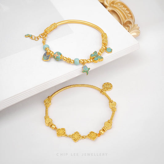 999 pure gold bracelets crafted with ancient goldsmithing techniques.