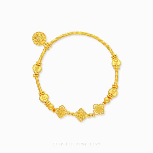 999 pure gold traditional bracelet with intricate traditional design, crafted with ancient techniques.