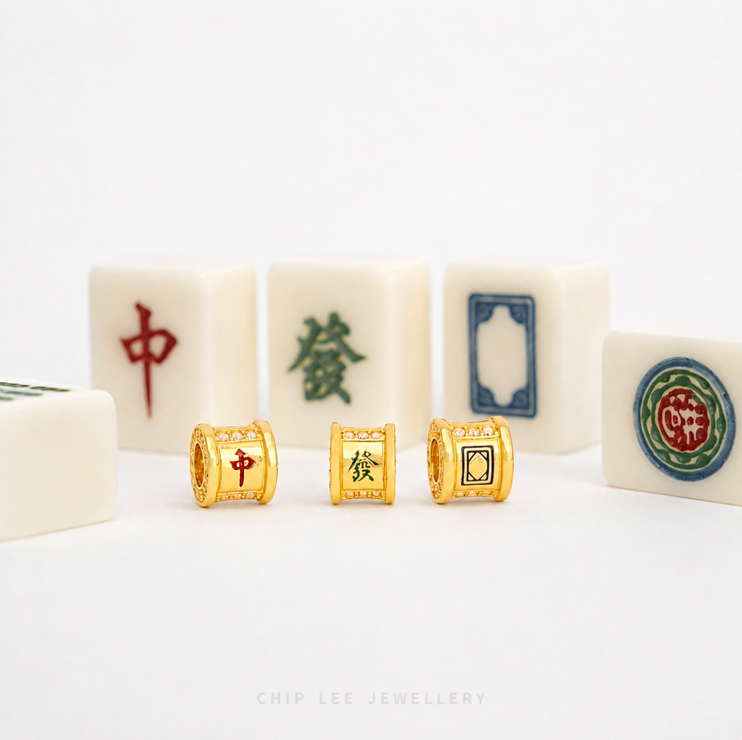 999 Pure Gold Trio Mahjong Charm