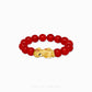 999 Pure Gold Yin Yang Red Agate Pixiu Bracelet