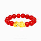 999 Pure Gold Yin Yang Red Agate Pixiu Bracelet