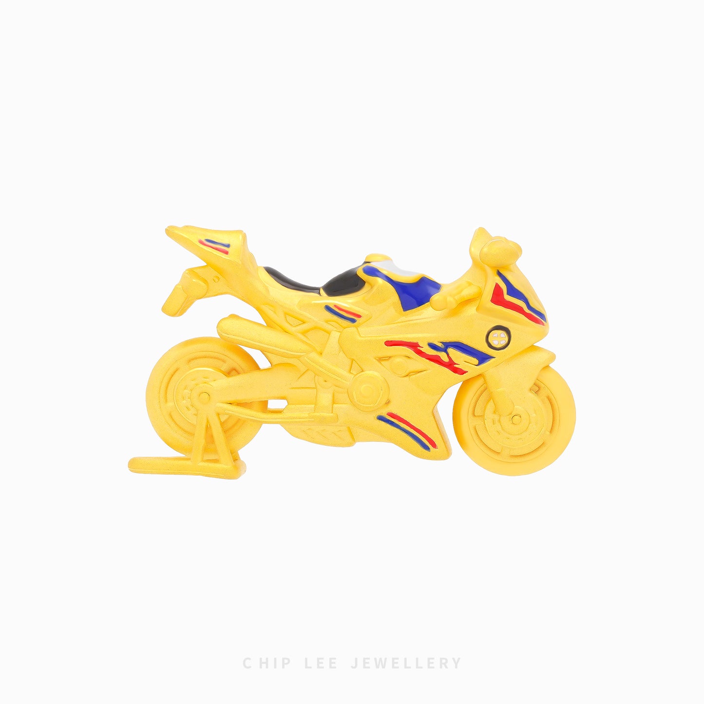 999 Pure Gold Enamel Motorbike Figurine