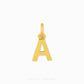 A polished yellow gold letter 'A' initial pendant charm with a top loop, shown on a clean white background with a faint 'CHIP LEE JEWELLERY' watermark at the bottom.