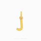 A polished gold initial pendant charm shaped like the letter 'J', shown on a clean white background with the brand name 'CHIP LEE JEWELLERY' printed at the bottom.