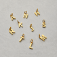 Polished Gold Letter Alphabet Pendants with Minimalist Design