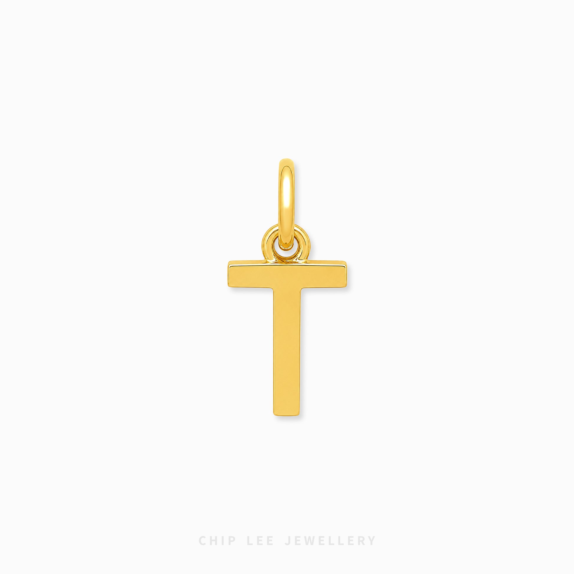 Polished Gold Letter Alphabet Pendants with Minimalist Design
