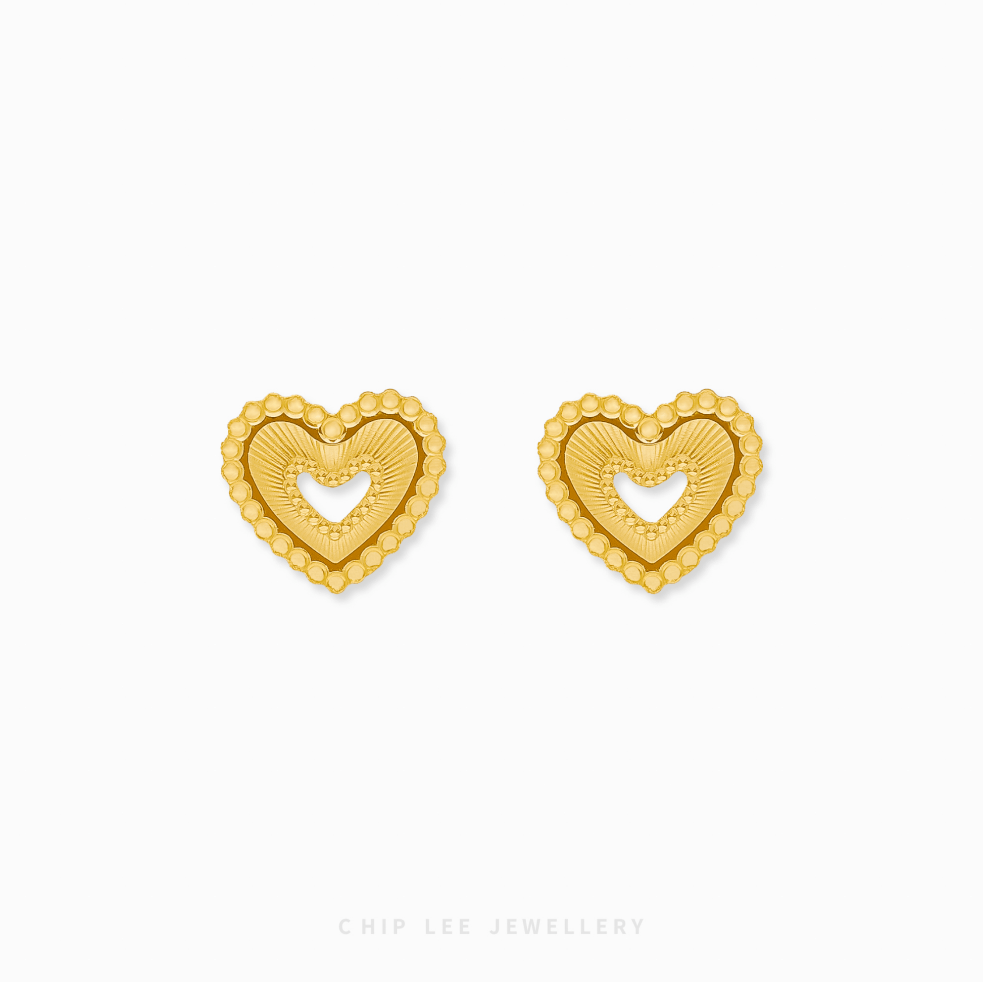 Amor Stud Earrings in 999 pure gold