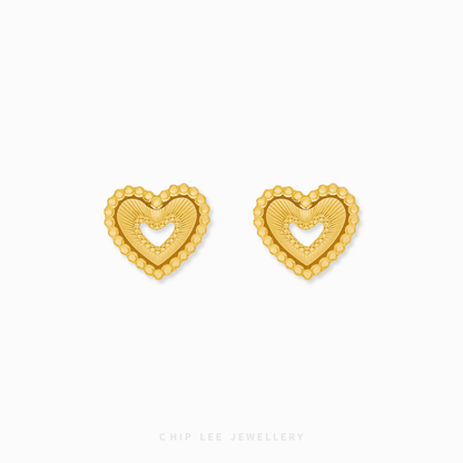 Amor Stud Earrings in 999 pure gold