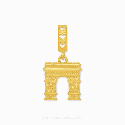 Arc de Triomphe Charm 916 gold by Chip Lee Jewellery Singapore, symbolising Parisian elegance, perfect for meaningful gifts or personal keepsakes.