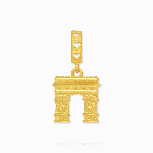 Arc de Triomphe Charm 916 gold by Chip Lee Jewellery Singapore, symbolising Parisian elegance, perfect for meaningful gifts or personal keepsakes.