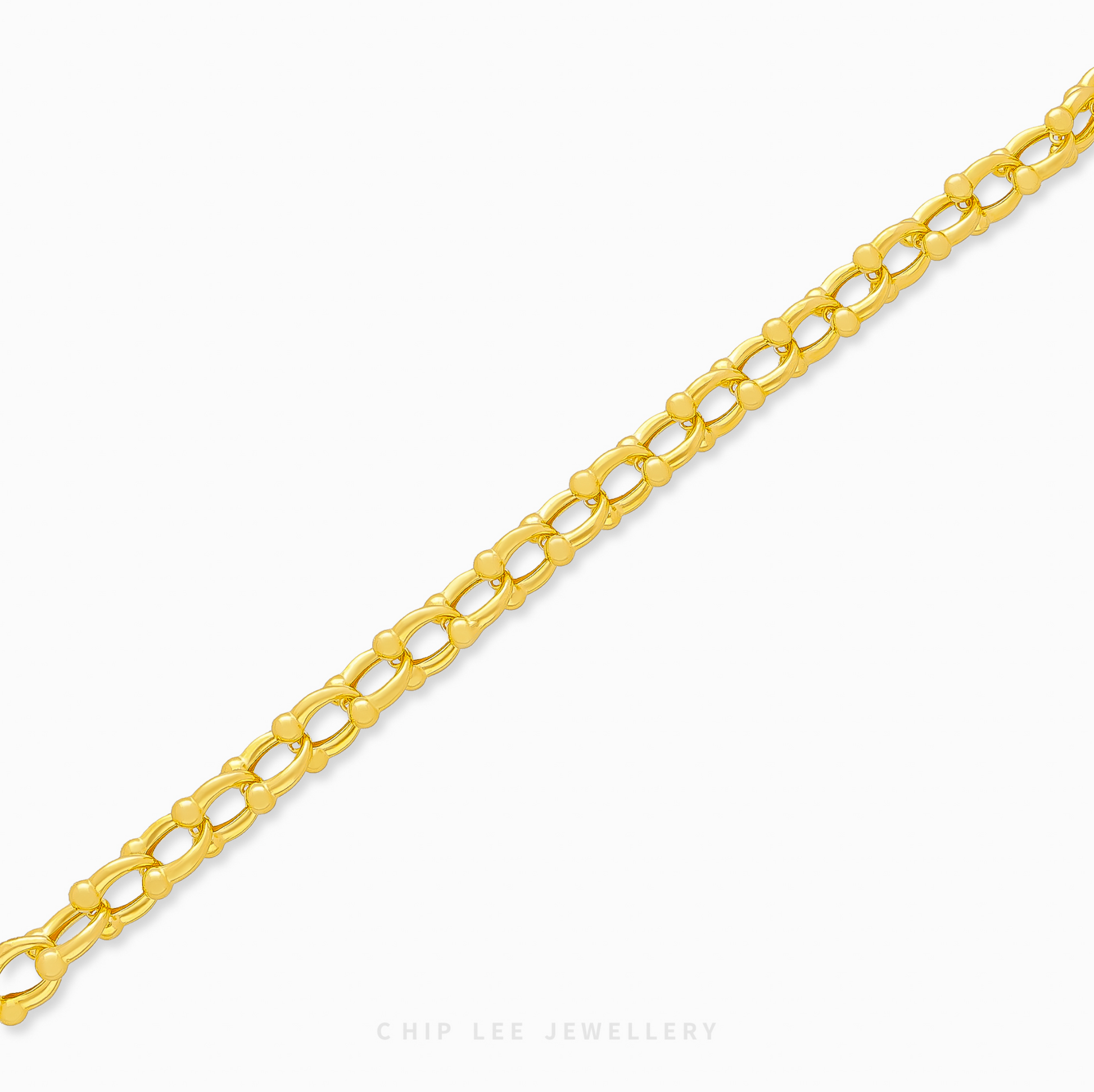 Bar Ball Link Chain Bracelet with sleek bar and polished ball links, modern women’s gold jewelry for everyday wear
