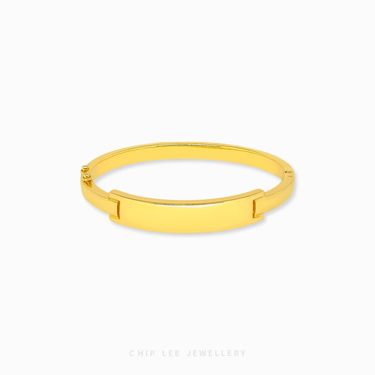 Bar Bangle by Chip Lee Jewellery Singapore, sleek clean bar motif in 916/22K gold, modern statement piece with refined elegance