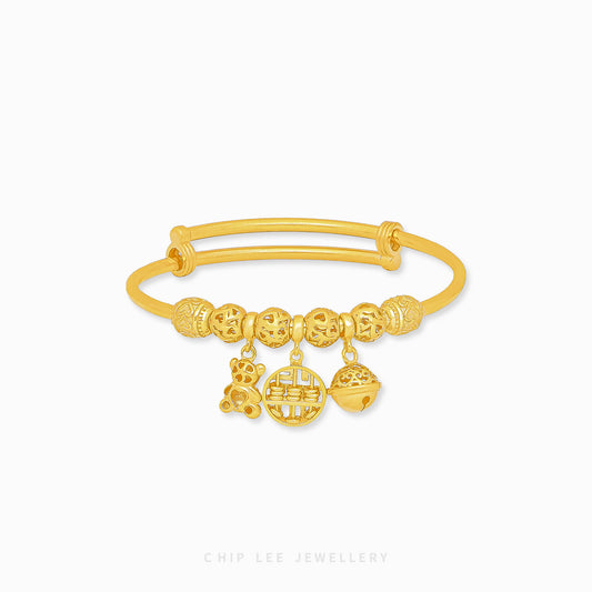Bell, Abacus, Bear Charms Baby Bangle