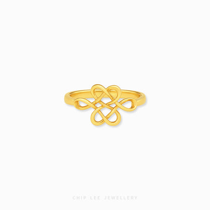 Blissful Harmony interlocking gold ring for wedding and bridal jewellery by Chip Lee Jewellery Singapore