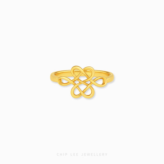 Blissful Harmony interlocking gold ring for wedding and bridal jewellery by Chip Lee Jewellery Singapore