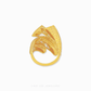 Bold Swoosh Ring with sleek swooping design, polished gold finish, contemporary elegance for modern women.