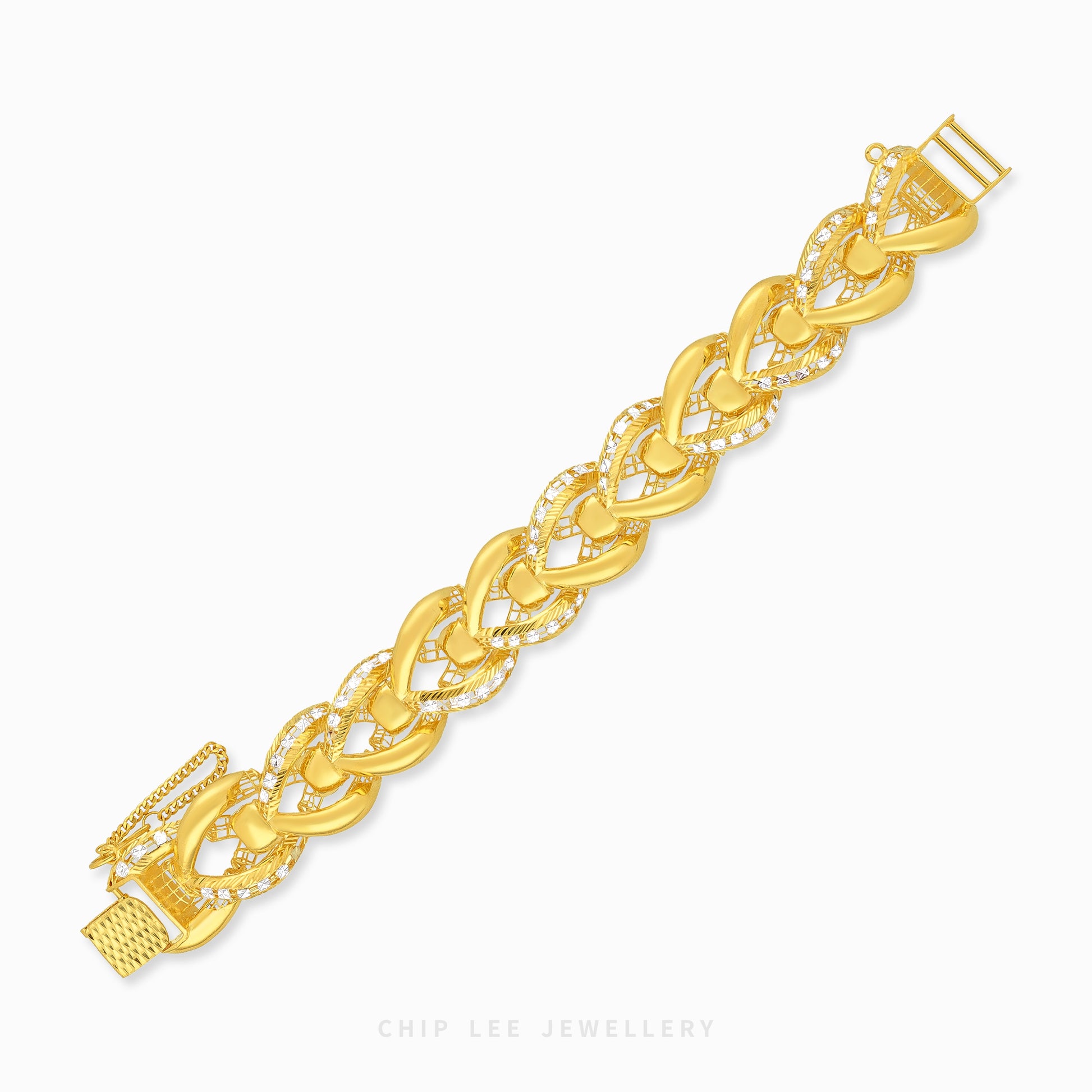 Duo Tone Allure Bracelet featuring an elegant sleek design with refined dual-tone metal finish