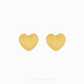 Brushed Heart Stud Earrings in 999 pure gold