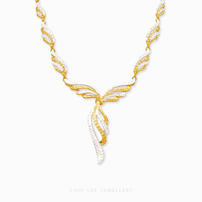 Duo Tone Wings Necklace