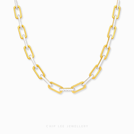 Duo Tone Rectangular Link Chain