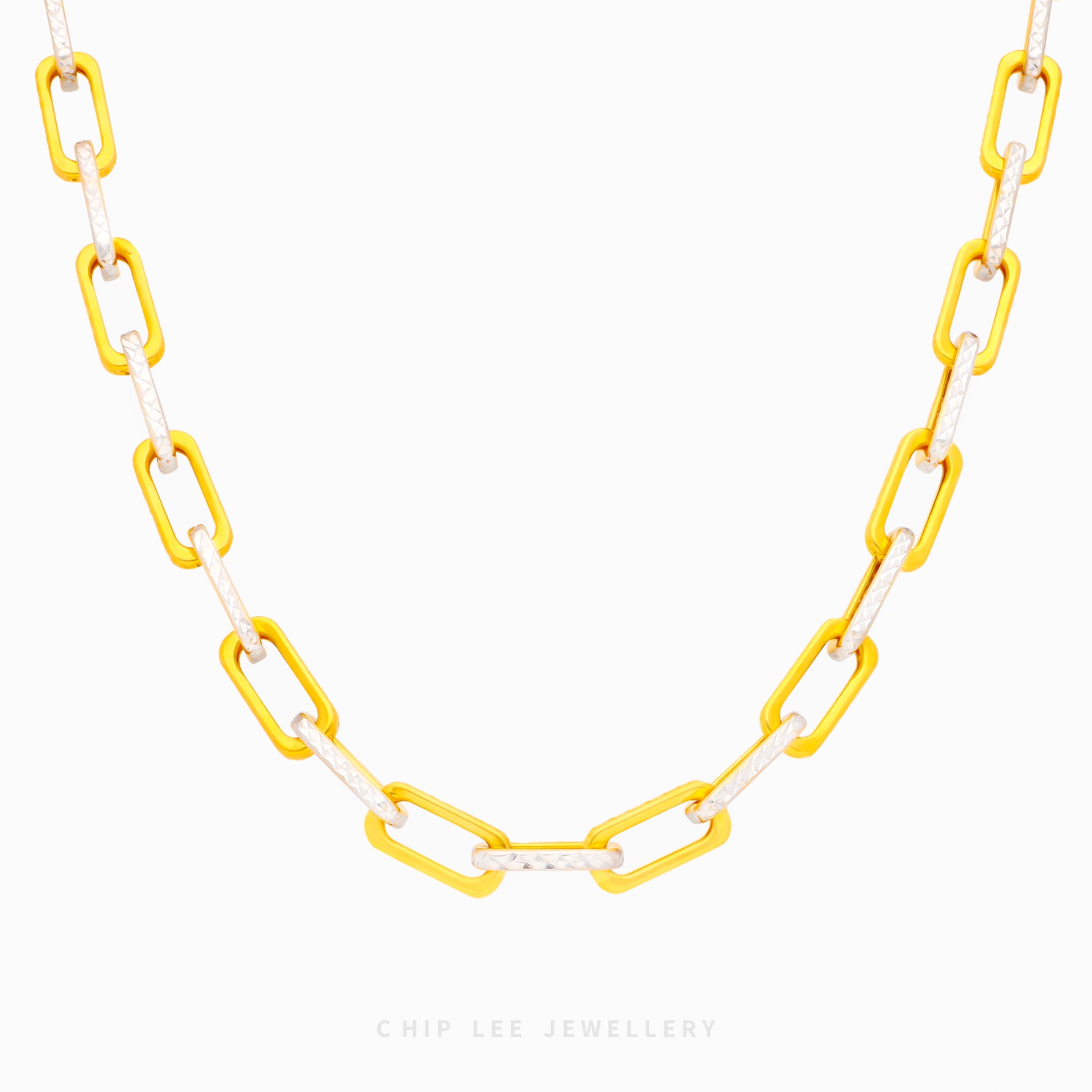 Duo Tone Rectangular Link Chain - Chip Lee Jewellery