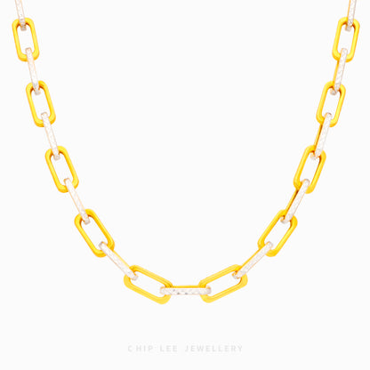 Duo Tone Rectangular Link Chain - Chip Lee Jewellery