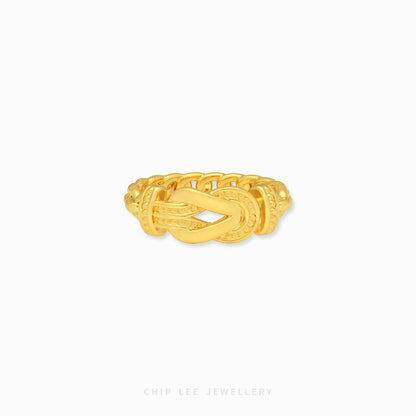 24k pure gold cable ring elegant minimalist design