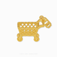 916 Gold Shopping Cart Charm. Unique gold charm symbolizing shopping, abundance, and the fulfilment of desires