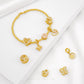 Gold bracelet and earrings set on a white background with 'Chop Lee Jewellery' branding.