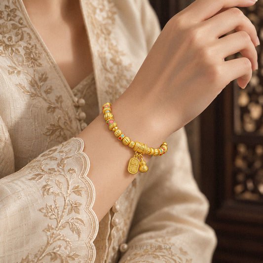 999 Pure Gold Prosperity Charm Bracelet