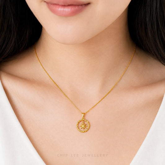 999 Pure Gold Celestial Charm Pendant