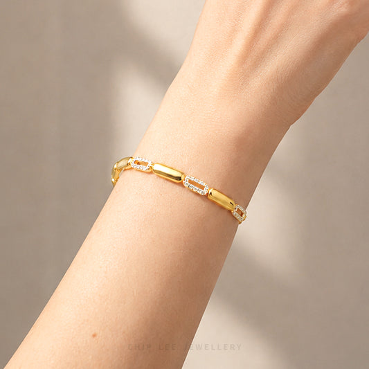 Duo Tone Pave Bracelet