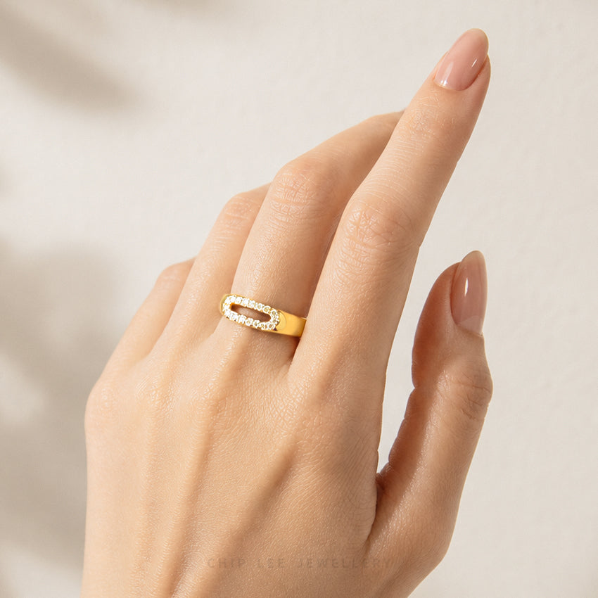 Duo Tone Pave Ring
