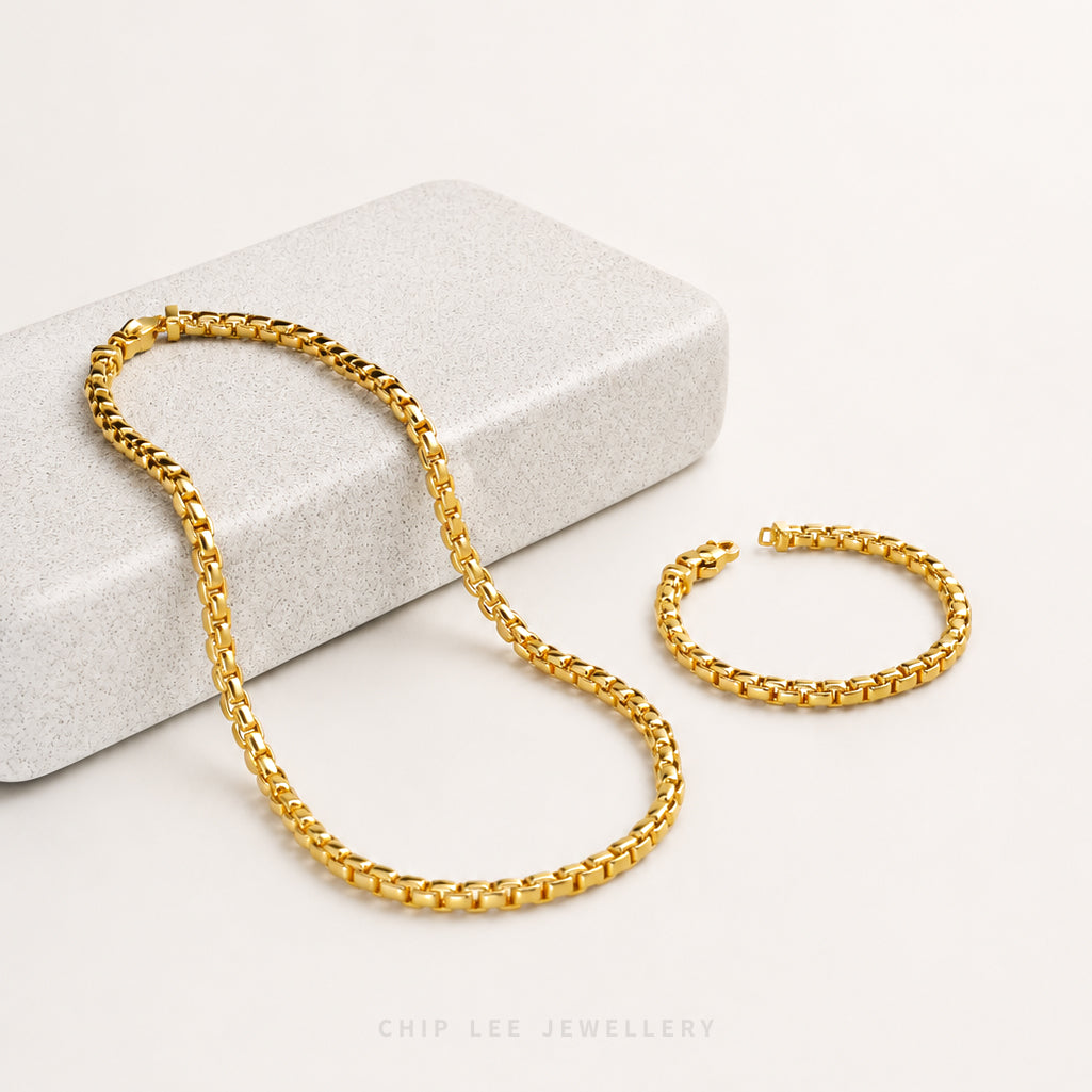 Round Box Link Necklace