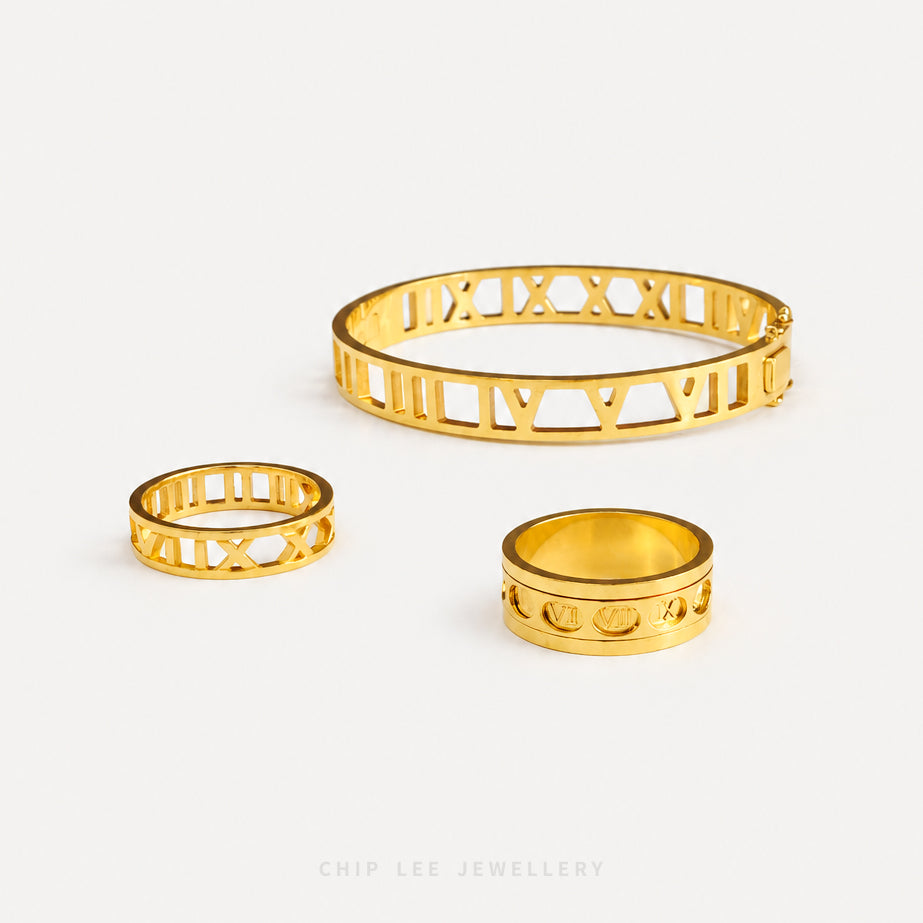 Rotatable Roman Numerals Ring